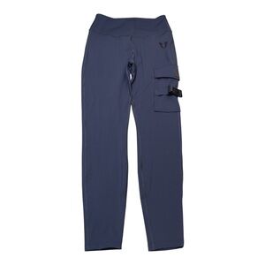 Firm Abs Cargo High Waist Blue Athletic Workout Exercise Leggings Women’s size L